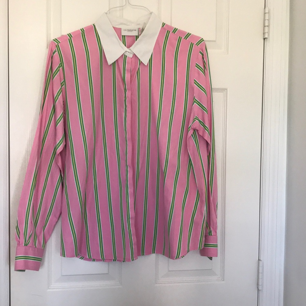 Pinstripe blouse by Liz Claiborne. Size large